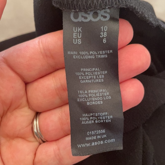 ASOS low back deep front black dress - Picture 4 of 4